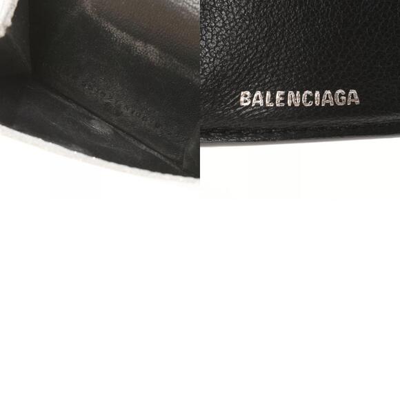 BALENCIAGA Wallet Compact Silver Calfskin Leather Tri fold - Picture 12 of 12